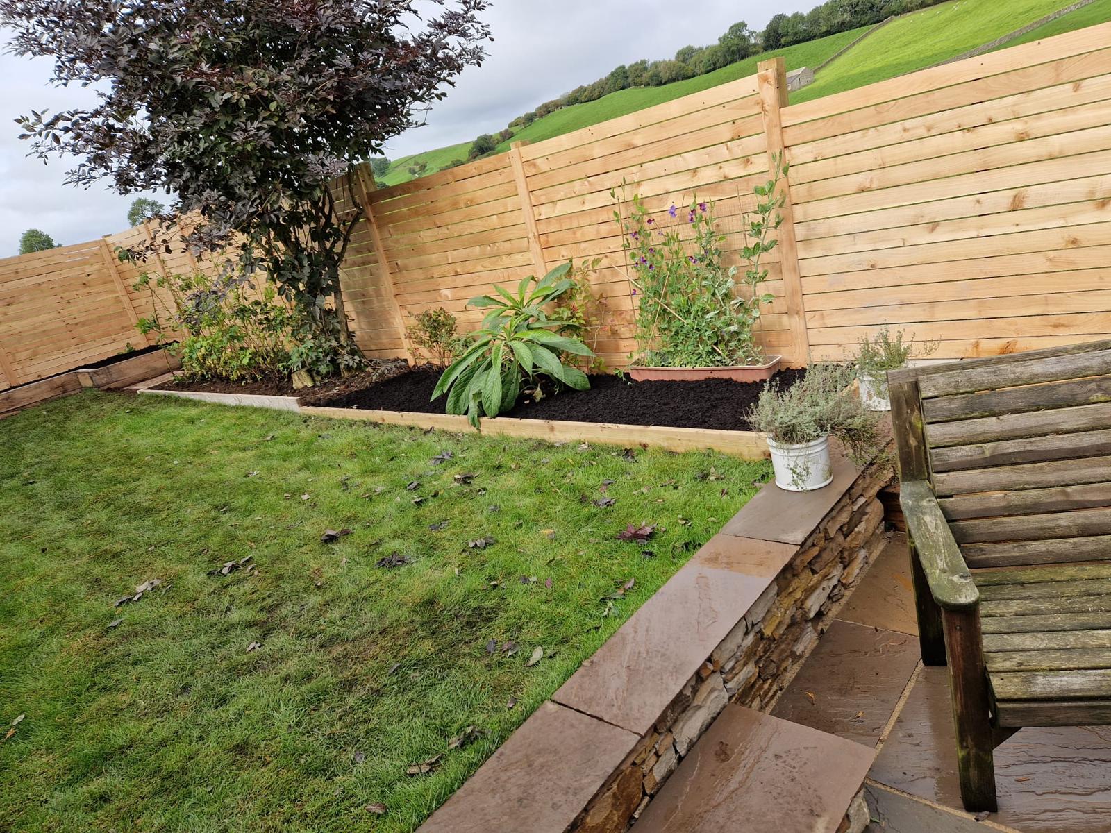a horizontal cedar fence installation for a property in